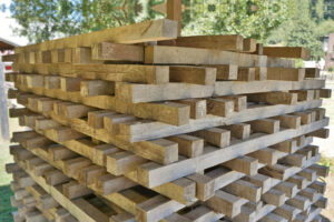 George Dickel Distillery - Ricks of Sugar Maple Ready to be Burned for the Charcoal Mellowing Process, Close Up