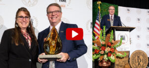 Kentucky Bourbon Hall of Fame - Andrea Wilson Presents Kentucky Distillers' Association President Eric Gregory with the Parker Beam Lifetime Achievement Award