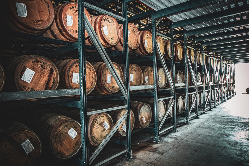 MB Roland Distillery - Barrels in Racks